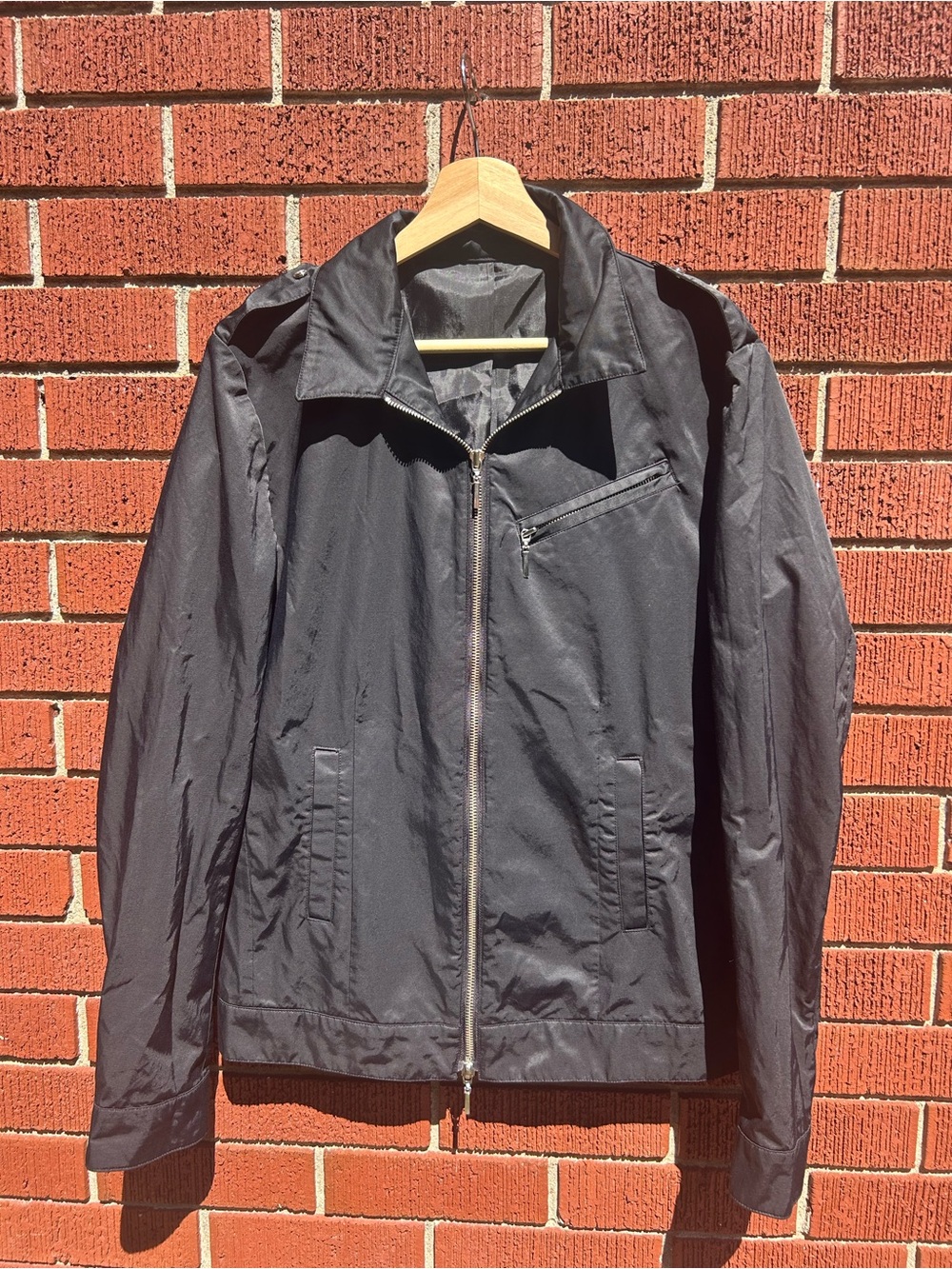 SHADE by SHELLAC Japanese Designer Black Zip Jacket Size 48